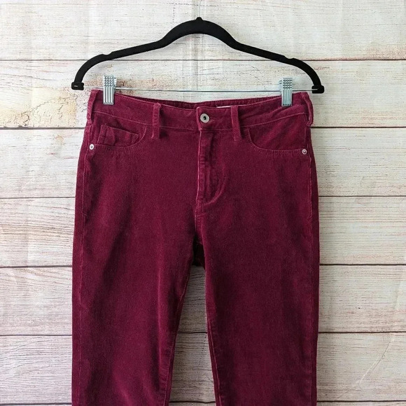 Pilcro & The Letterpress Size 27 High Rise Skinny Ankle Corduroy Pants Maroon - Picture 2 of 11